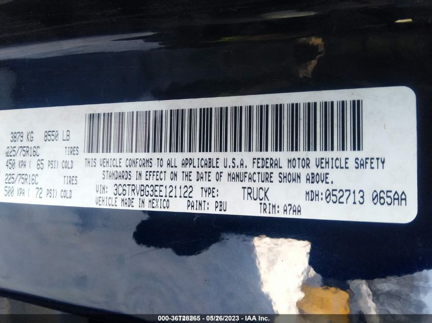 2014 RAM PROMASTER 3C6TRVBG3EE121122