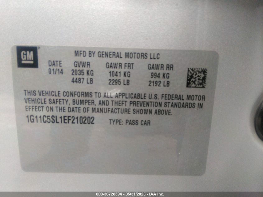 2014 CHEVROLET MALIBU LT - 1G11C5SL1EF210202