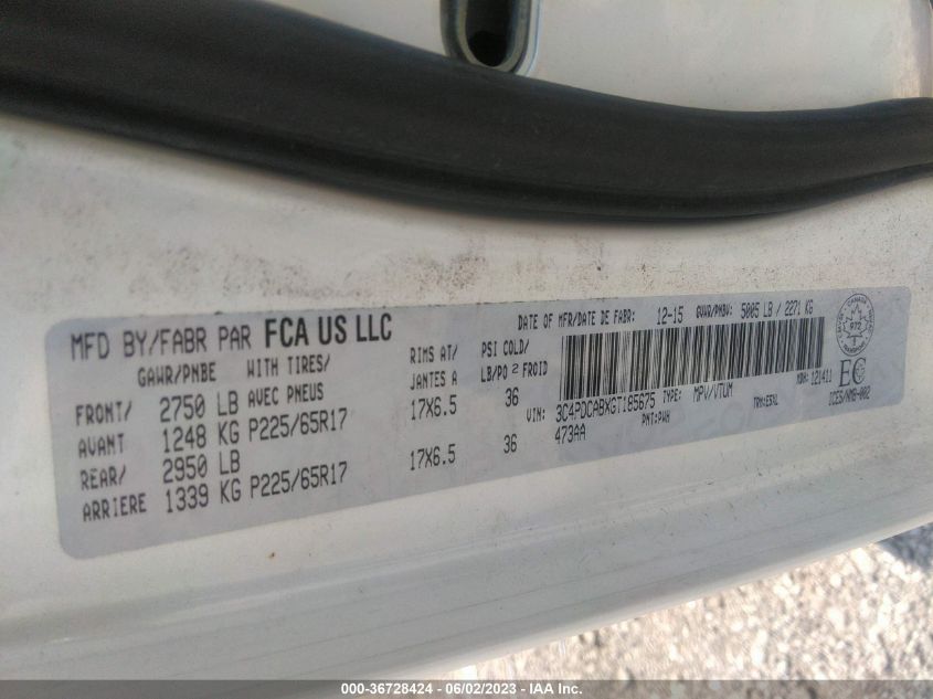 2016 DODGE JOURNEY CANADA VALUE PKG - 3C4PDCABXGT185675