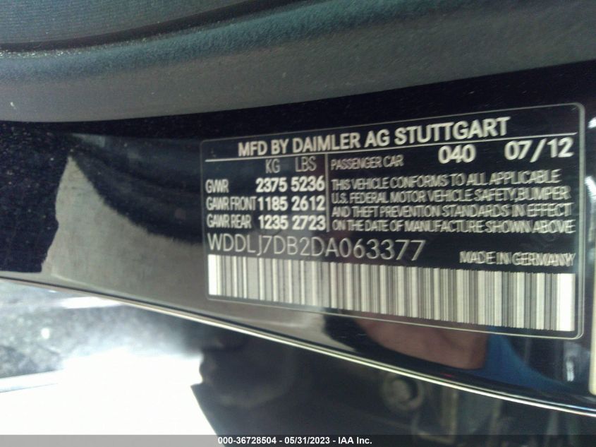 2013 MERCEDES-BENZ CLS-CLASS CLS 550 WDDLJ7DB2DA063377