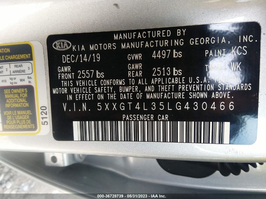 2020 KIA OPTIMA LX - 5XXGT4L35LG430466