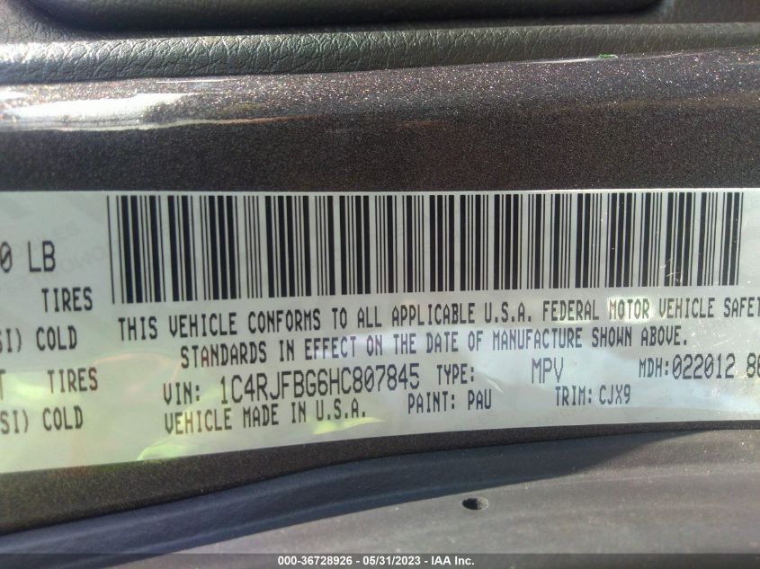 2017 JEEP GRAND CHEROKEE LIMITED - 1C4RJFBG6HC807845