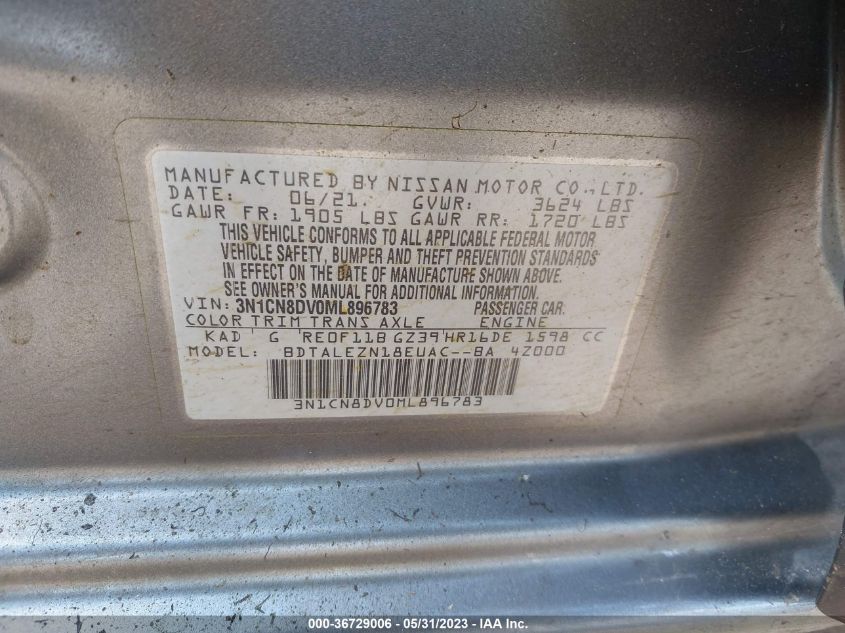 2021 NISSAN VERSA S - 3N1CN8DV0ML896783