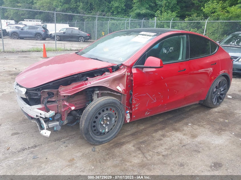 VIN 7SAYGDEF1NF400289 2022 TESLA MODEL Y
