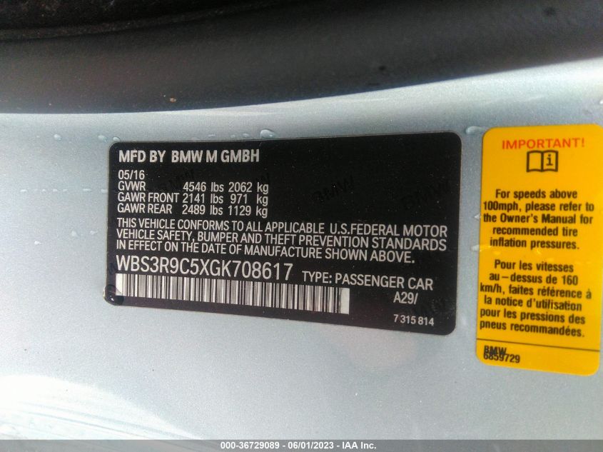 2016 BMW M4 - WBS3R9C5XGK708617