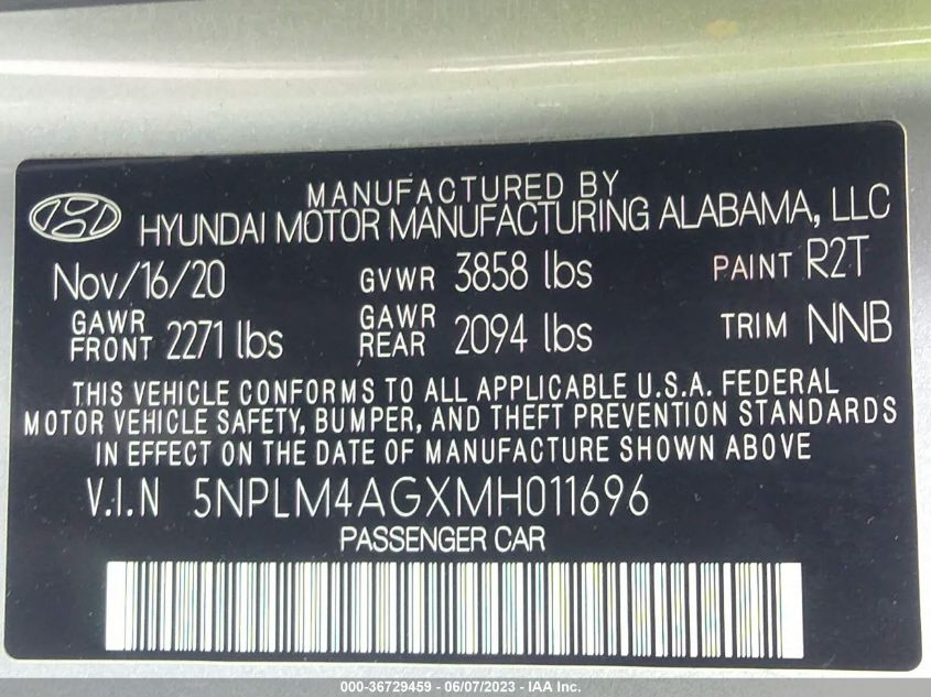 2021 HYUNDAI ELANTRA SEL - 5NPLM4AGXMH011696