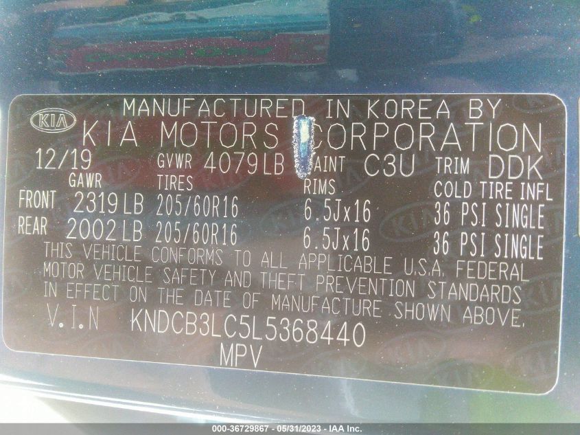2020 KIA NIRO LX - KNDCB3LC5L5368440