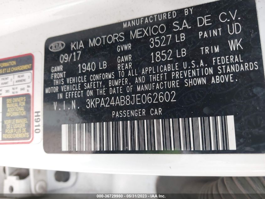 2018 KIA RIO LX - 3KPA24AB8JE062602