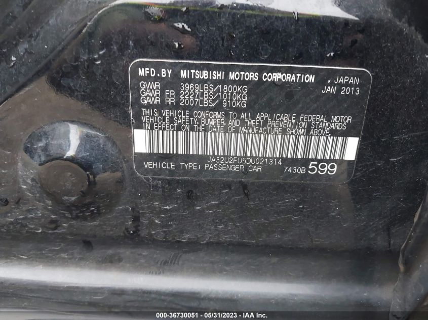 2013 MITSUBISHI LANCER ES - JA32U2FU5DU021314