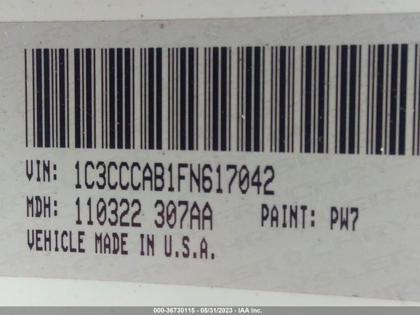 2015 CHRYSLER 200 LIMITED - 1C3CCCAB1FN617042