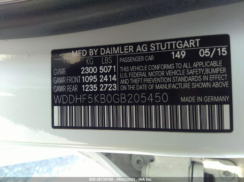 2016 MERCEDES-BENZ E-CLASS E 350 - WDDHF5KB0GB205450