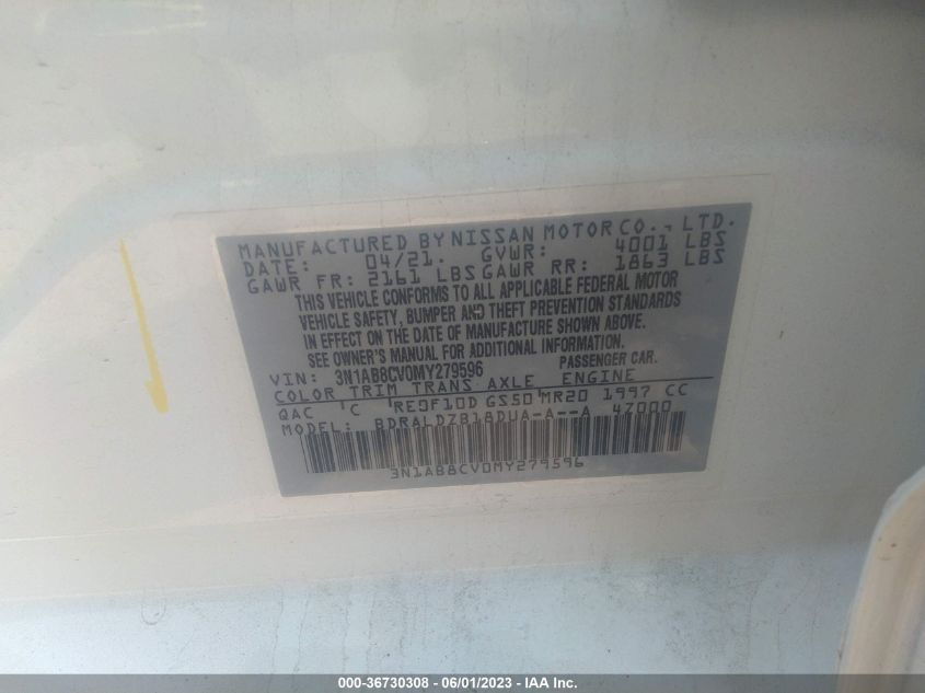 2021 NISSAN SENTRA SV - 3N1AB8CV0MY279596