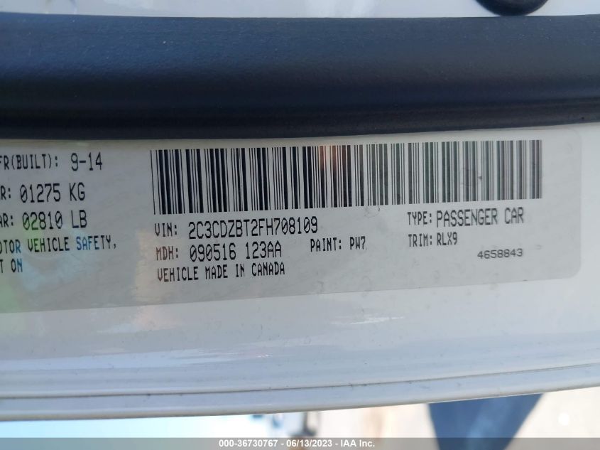 2015 DODGE CHALLENGER R/T PLUS - 2C3CDZBT2FH708109