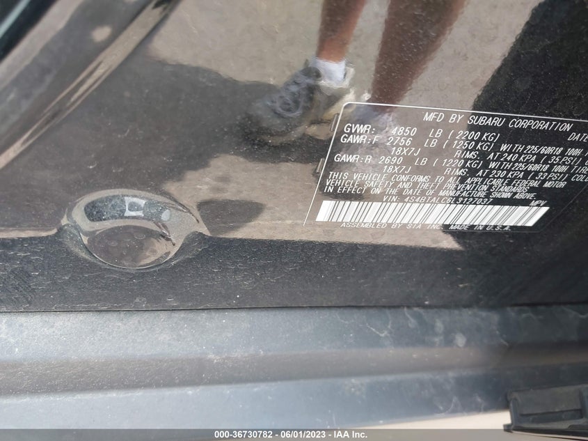 VIN 4S4BTALC6L3127037 2020 SUBARU OUTBACK LIMITED