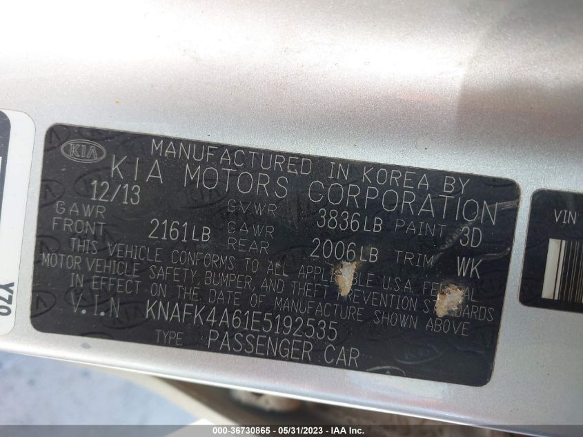 2014 KIA FORTE LX - KNAFK4A61E5192535