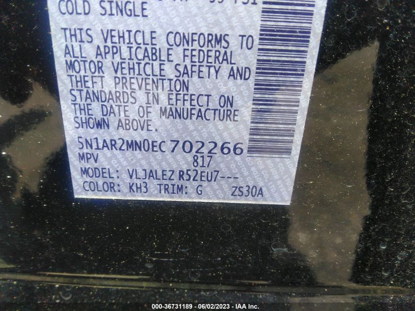 2014 NISSAN PATHFINDER SV - 5N1AR2MN0EC702266