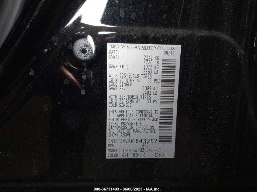 2018 NISSAN ROGUE SL - 5N1AT2MV9JC843252