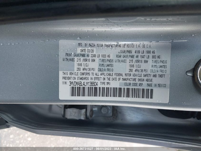 2020 MAZDA CX-30 - 3MVDMABL4LM136604