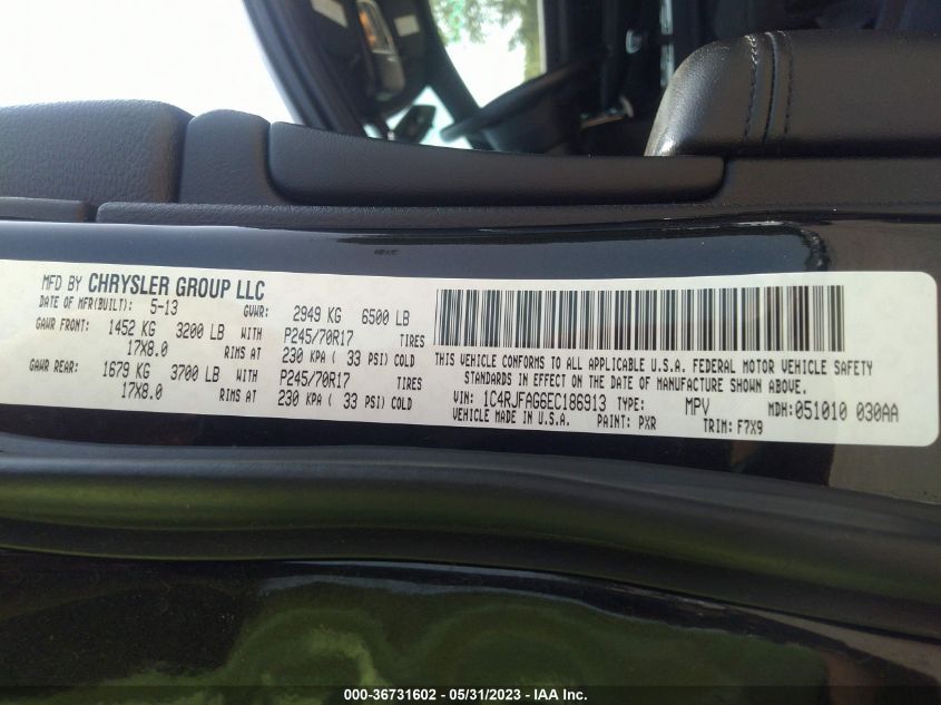 2014 JEEP GRAND CHEROKEE LAREDO - 1C4RJFAG6EC186913