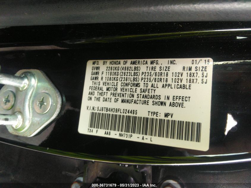 2015 ACURA RDX - 5J8TB4H39FL024495