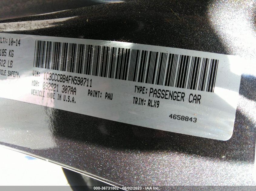 2015 CHRYSLER 200 S - 1C3CCCBB4FN590711