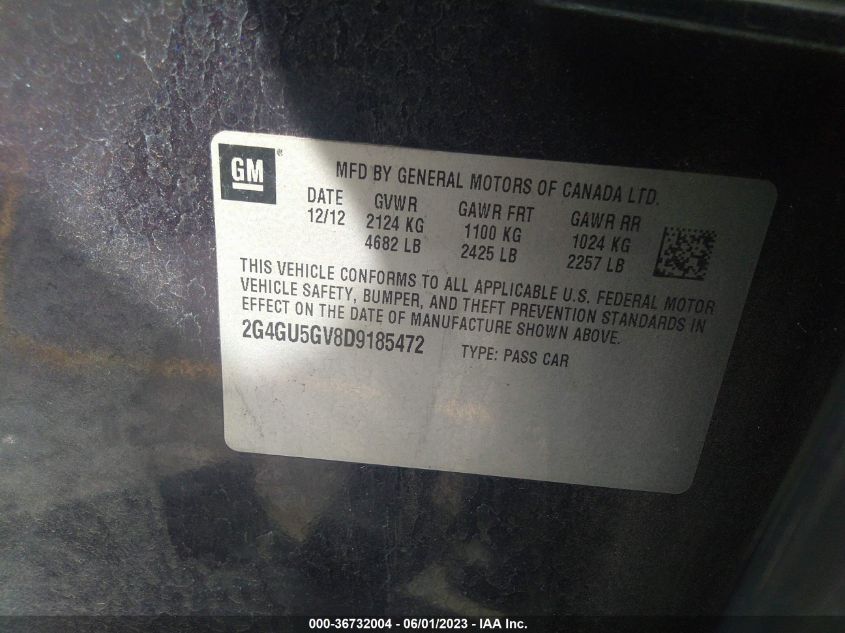 2013 BUICK REGAL TURBO PREMIUM 3 - 2G4GU5GV8D9185472
