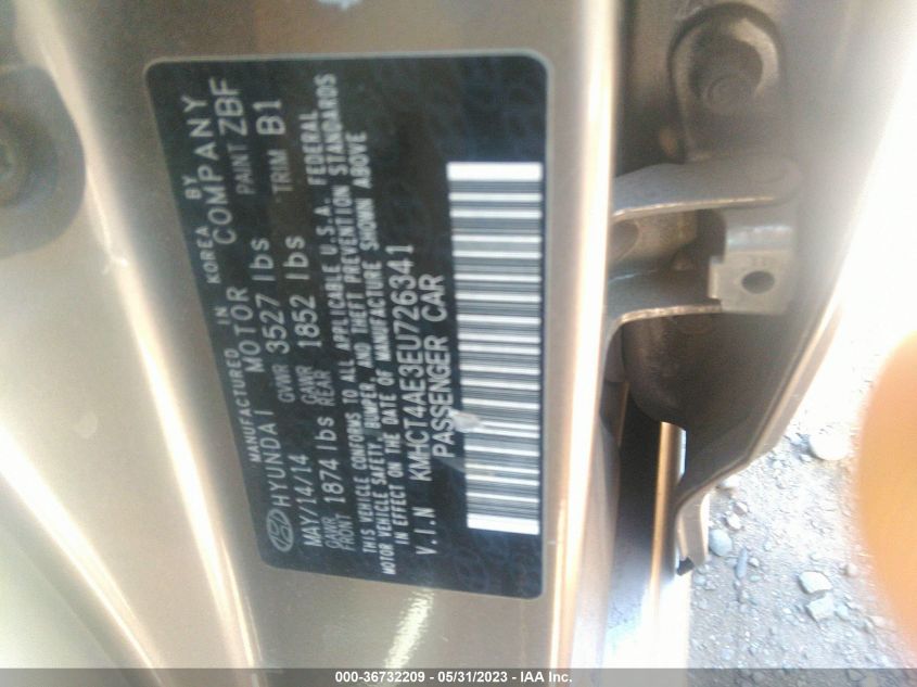 2014 HYUNDAI ACCENT GLS - KMHCT4AE3EU726341