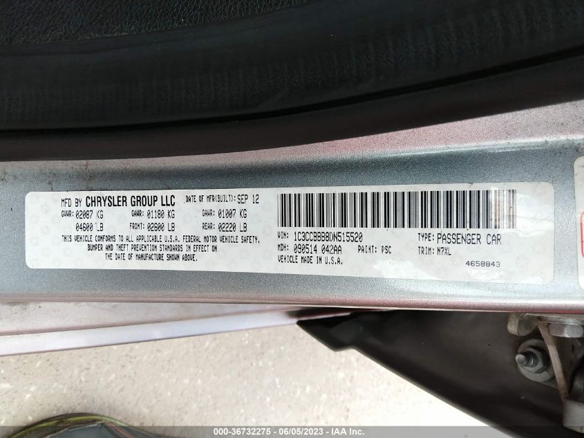 2013 CHRYSLER 200 TOURING - 1C3CCBBB8DN515520