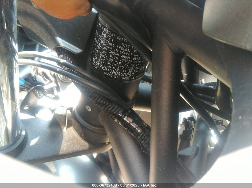 2022 KAWASAKI EX650 N - ML5EXEN17NDA50889