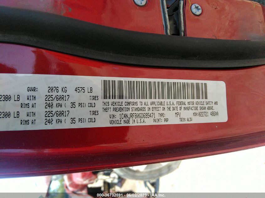 2016 JEEP PATRIOT HIGH ALTITUDE EDITION - 1C4NJRFB0GD695471
