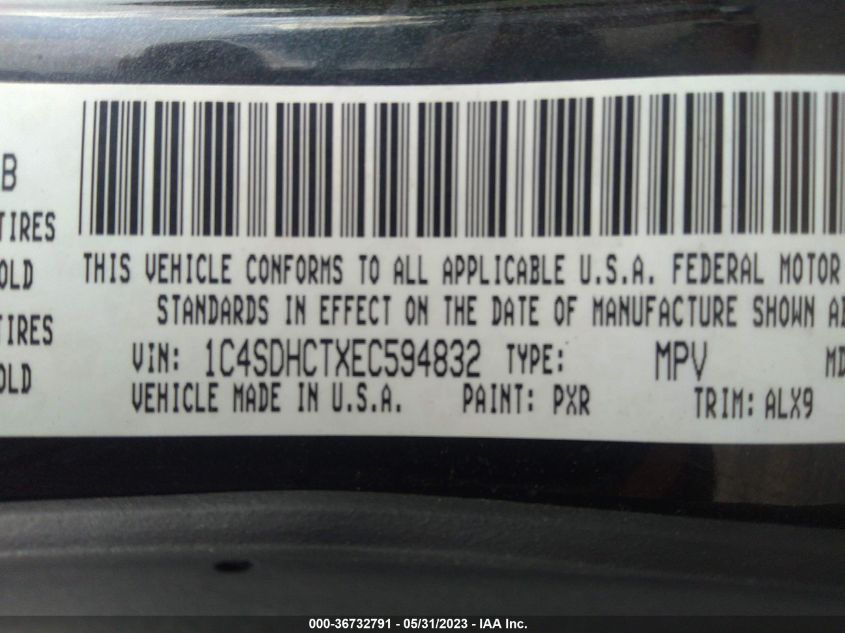 2014 DODGE DURANGO R/T - 1C4SDHCTXEC594832