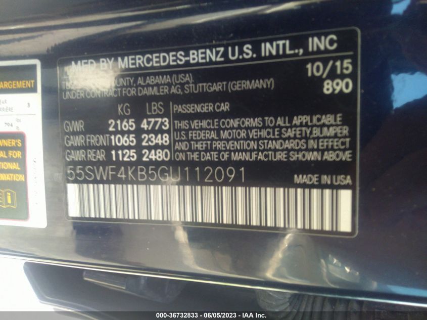 2016 MERCEDES-BENZ C-CLASS C 300 - 55SWF4KB5GU112091
