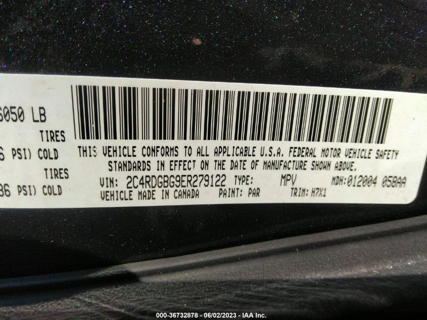 2014 DODGE GRAND CARAVAN AMERICAN VALUE PKG - 2C4RDGBG9ER279122