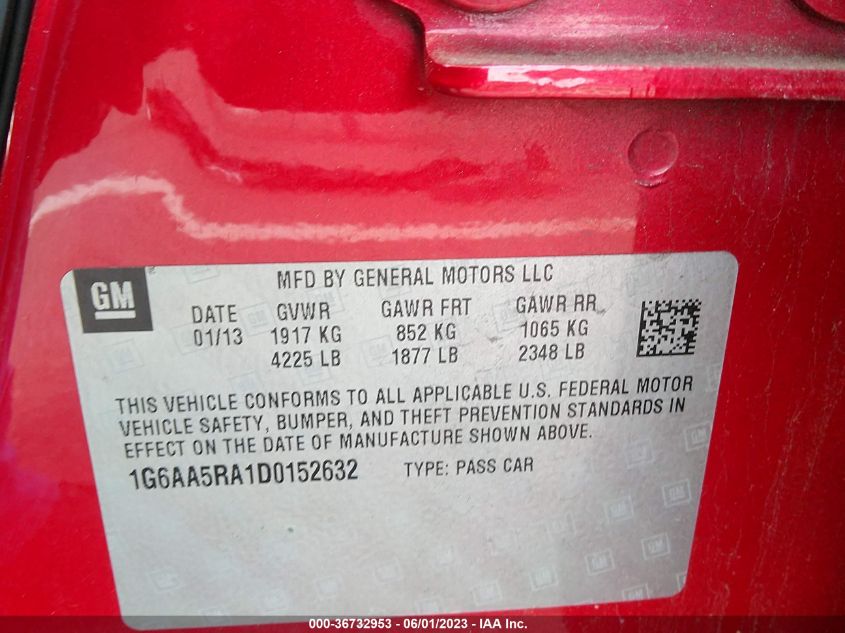 2013 CADILLAC ATS - 1G6AA5RA1D0152632