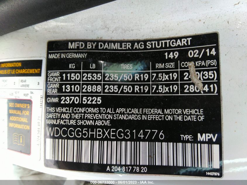 2014 MERCEDES-BENZ GLK-CLASS GLK 350 - WDCGG5HBXEG314776