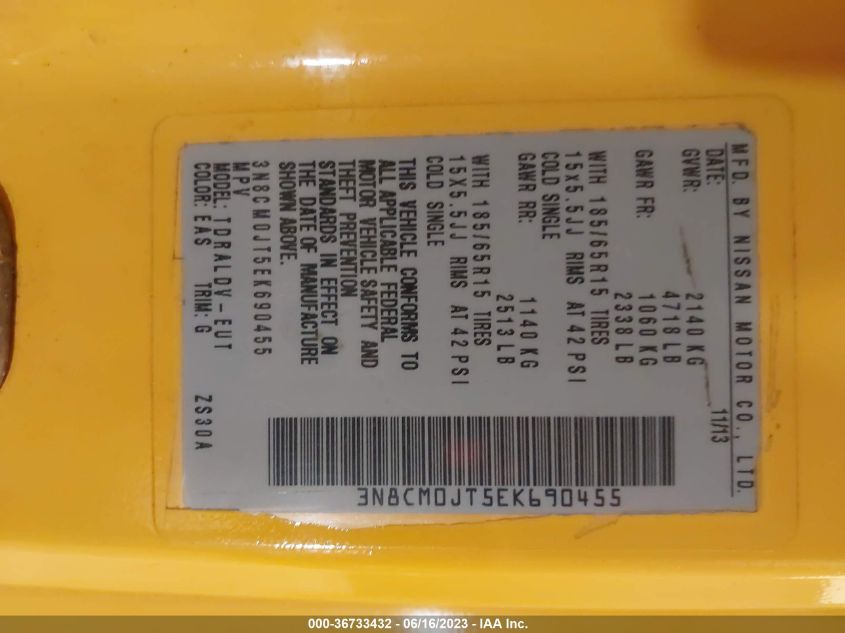 2014 NISSAN NV200 TAXI - 3N8CM0JT5EK690455