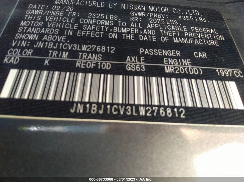 2020 NISSAN ROGUE SPORT SV - JN1BJ1CV3LW276812