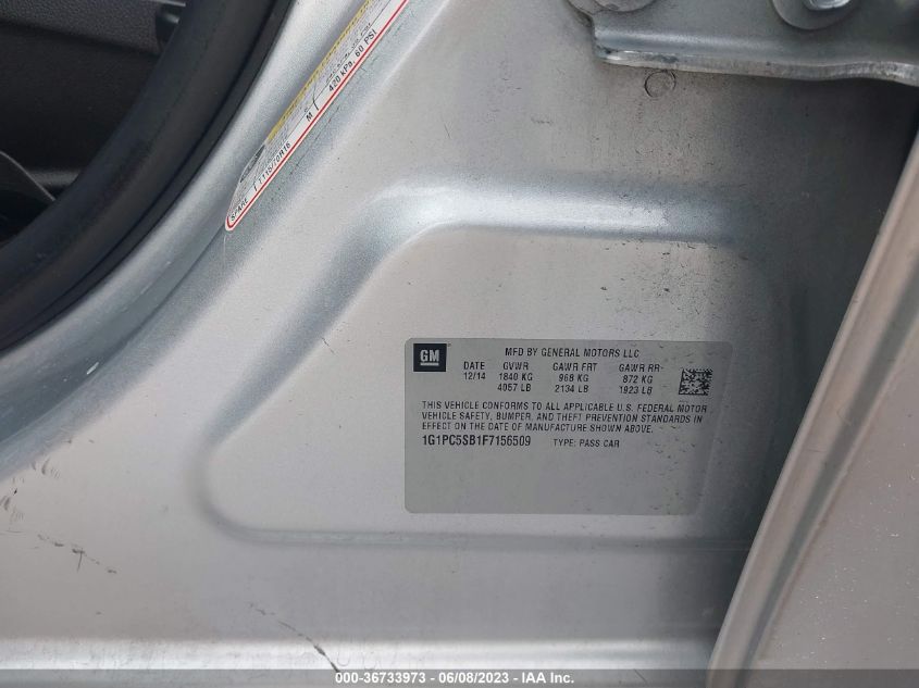 2015 CHEVROLET CRUZE LT - 1G1PC5SB1F7156509