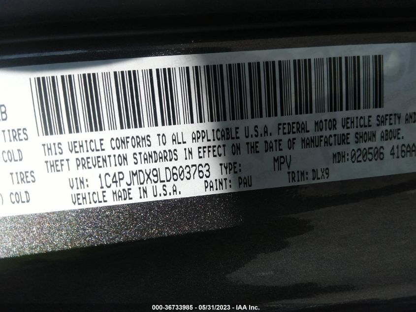 2020 JEEP CHEROKEE LIMITED - 1C4PJMDX9LD603763