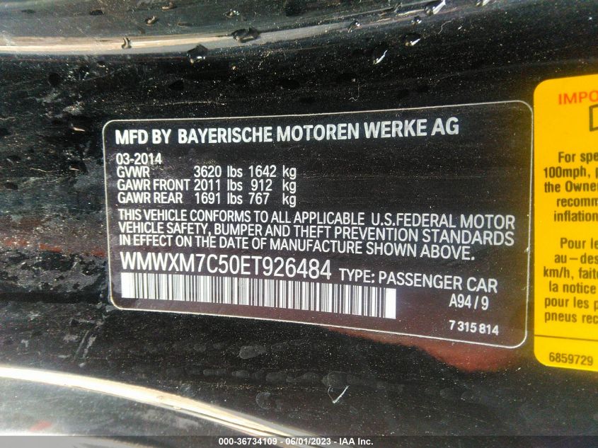2014 MINI COOPER HARDTOP S - WMWXM7C50ET926484