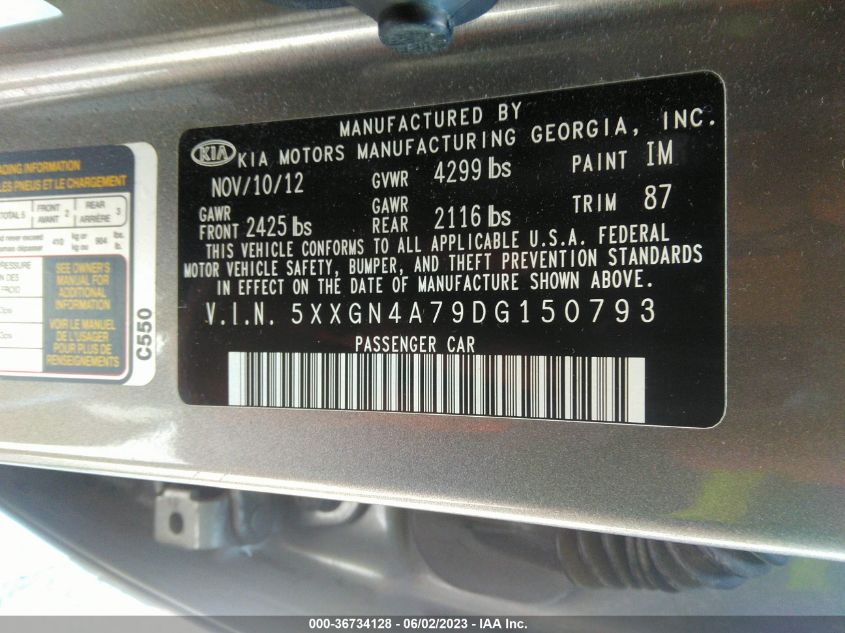 2013 KIA OPTIMA EX - 5XXGN4A79DG150793