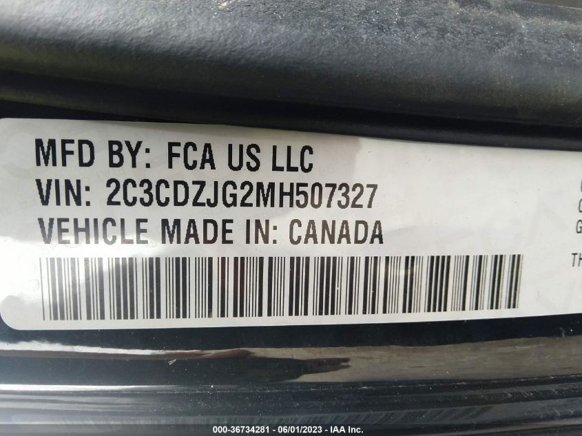 2021 DODGE CHALLENGER GT - 2C3CDZJG2MH507327