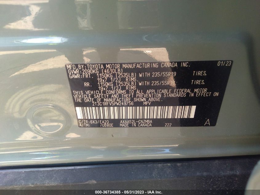 2023 TOYOTA RAV4 XLE PREMIUM - 2T3C1RFV5PW249756