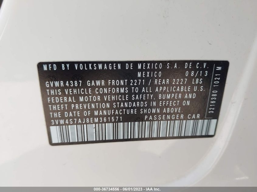 2014 VOLKSWAGEN JETTA SEDAN GLI - 3VW4S7AJ8EM361571