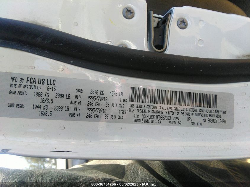 2015 JEEP PATRIOT SPORT - 1C4NJRBB1FD357663
