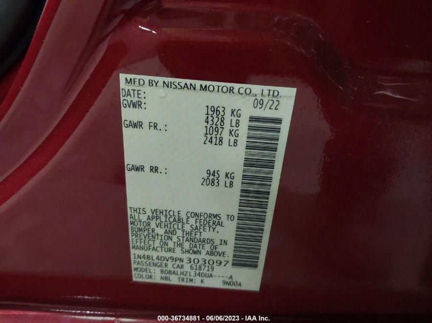 2023 NISSAN ALTIMA 2.5 SV - 1N4BL4DV9PN303097