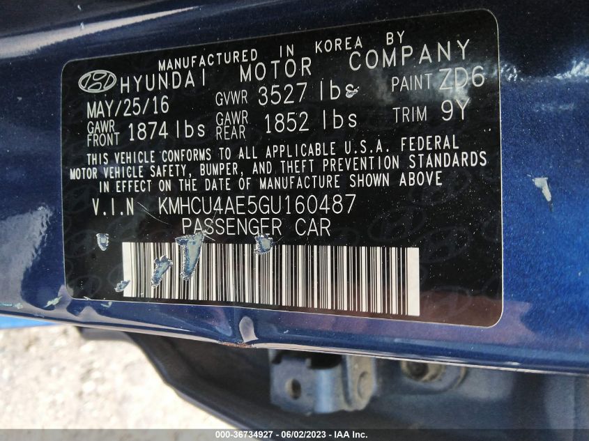 2016 HYUNDAI ACCENT SE - KMHCU4AE5GU160487
