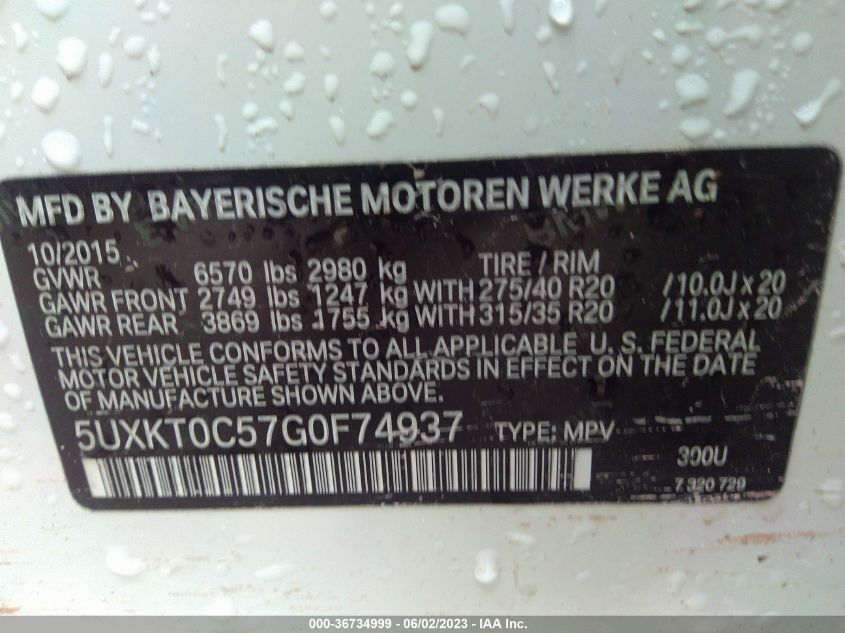 2016 BMW X5 EDRIVE XDRIVE40E 5UXKT0C57G0F74937