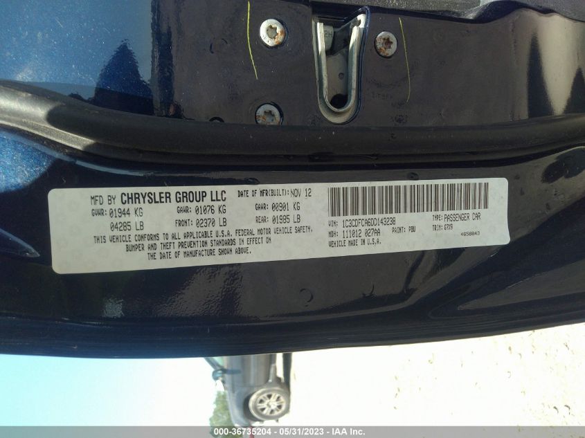 2013 DODGE DART LIMITED - 1C3CDFCA6DD143238