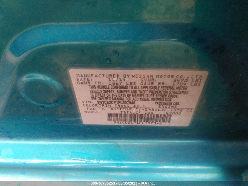 2015 NISSAN VERSA NOTE S - 3N1CE2CP1FL397946